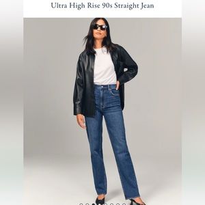 Abercrombie & Fitch Blue Ultra High Rise 90s Straight Jeans